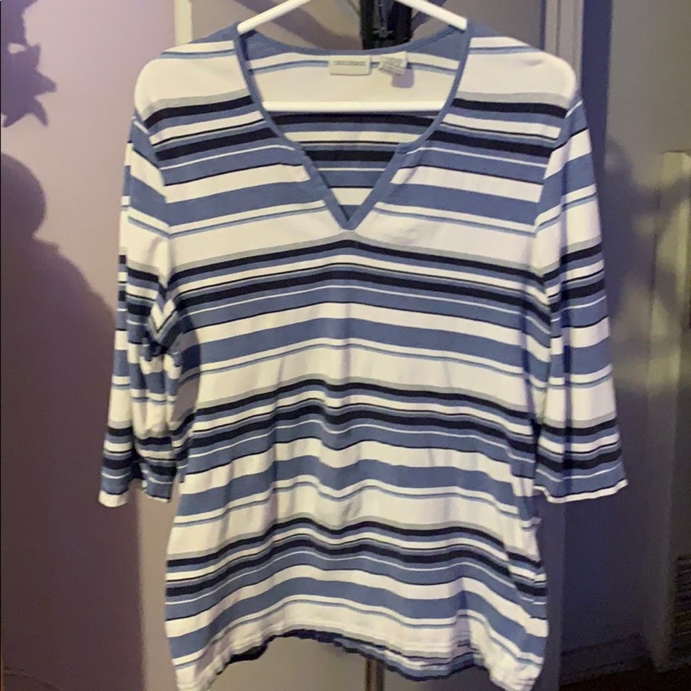 Crossroads blue/white striped top